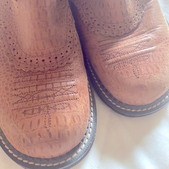 Ariat western leather pink tan boots size 8.5 - Picture 8 of 15